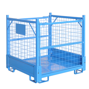 Torin常熟通润LK21折叠式零件周转框铁质网框料箱可堆叠半开方管仓储笼钢制料箱